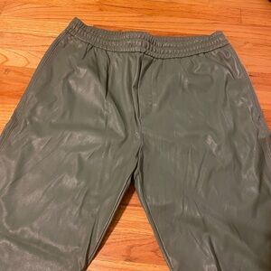 Zara Men's Sage Green Pleather Joggers